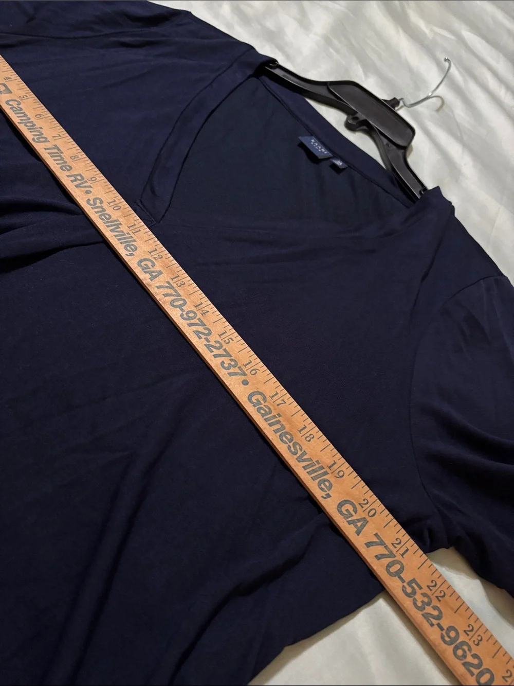 Kaari Navy V-Neck Roll-Tab Sleeve Tunic - Picture 6 of 8